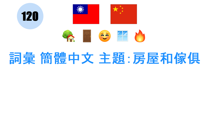 詞彙 簡體中文 主題：房屋和傢俱